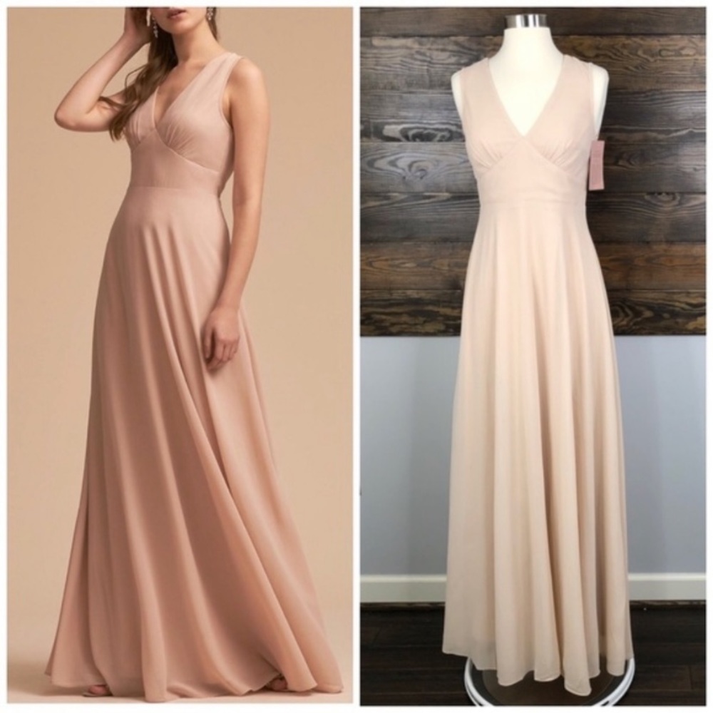 🌟SALE🌟 BHLDN capulet v-neck long blush gown